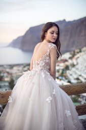 Wedding dresses Heiden Stock  In stock  Collection  Fresh Touch  Silhouette  A Line  Neckline  Sweetheart  Illusion  Sleeves  Wide straps  Color  Pink  Ivory  Train  With train - foto 2