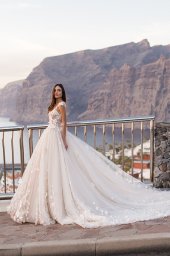 Wedding dresses Heiden Stock  In stock  Collection  Fresh Touch  Silhouette  A Line  Neckline  Sweetheart  Illusion  Sleeves  Wide straps  Color  Pink  Ivory  Train  With train - foto 5